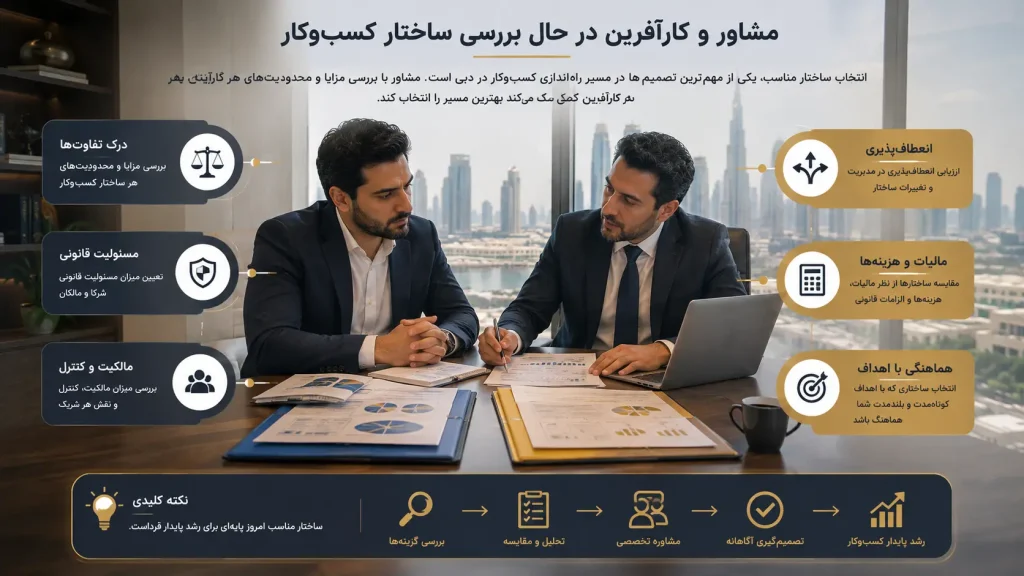 انتخاب ساختار مناسب برای کسب و کار در دبی