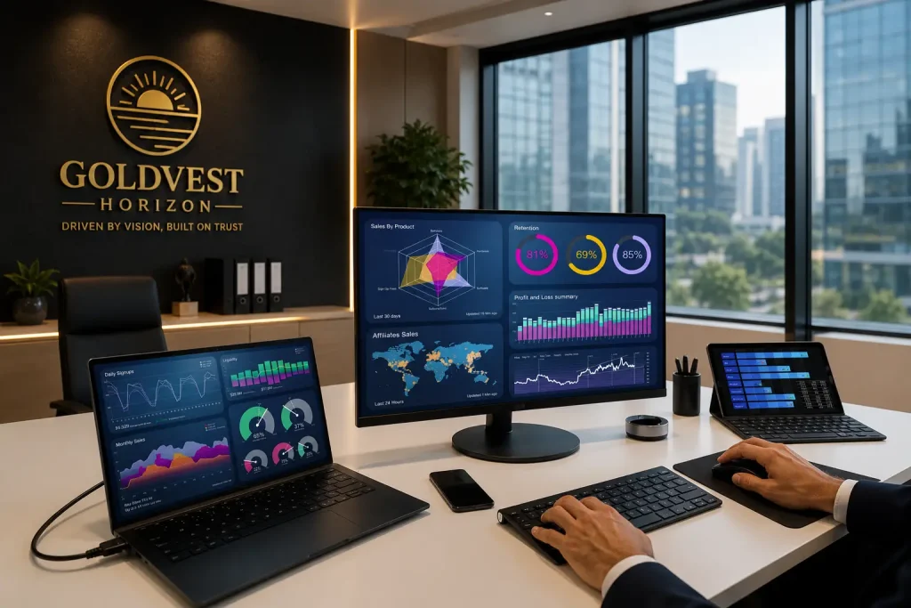Monitoring business performance using KPIs and analytics