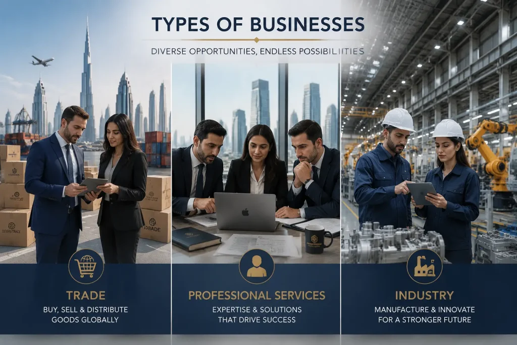 Types of trade licenses available in Dubai UAE