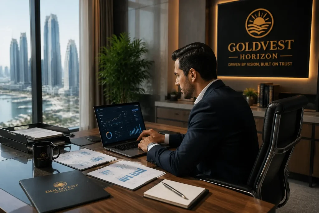 Business owner analyzing operational performance and business growth strategy in Dubai